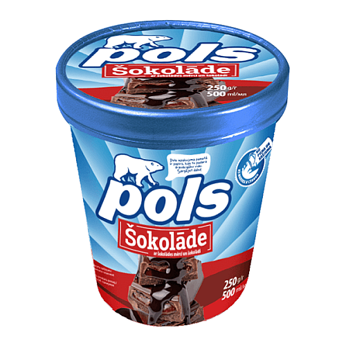 POLS Krējuma šokolādes saldējums, 500ml/250g