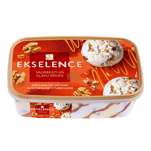EKSELENCE Valriekstu saldējums ar kļavas sīrupu, 1L/480g