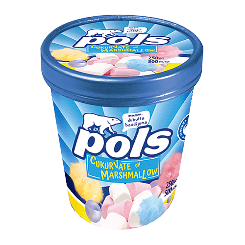 POLS Saldējums ar cukurvates garšu un maršmelo, 500ml/250g