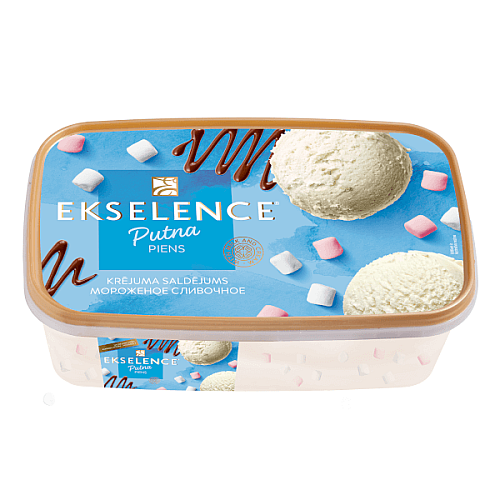 EKSELENCE saldējums ar šokolādes mērci un maršmelo, 1000ml/480g