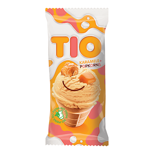 TIO karameļu saldējums ar popkorna garšu, 130ml/80g
