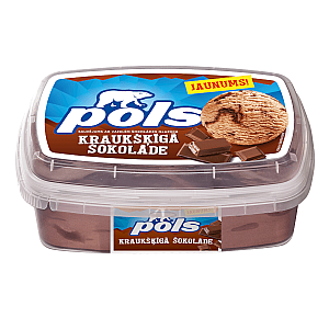 POLS saldējums ar vafelēm šokolādes glazūrā, 800ml/400g