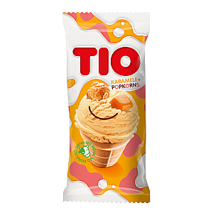 TIO karameļu saldējums ar popkorna garšu, 120 ml/75 g
