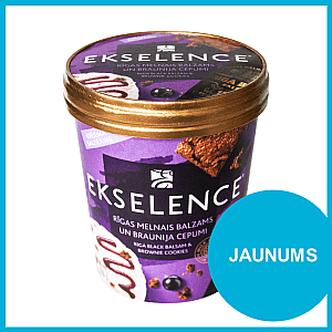 EKSELENCE upeņu saldējums ar Rīgas Melno Balzamu, 500ml/270g