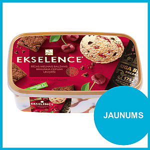 EKSELENCE saldējums ar Rīgas Melno Balzamu un ķiršiem, 1000ml/500g