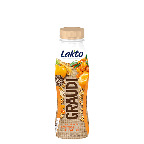 Raudzēts piena produkts LAKTO GRAUDI smiltsērkšķi-dzeltenā plūme-graudi, 270g